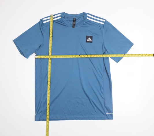 Mens UK Size M adidas Blue Gym & Training Running & Jogging T-Shirt