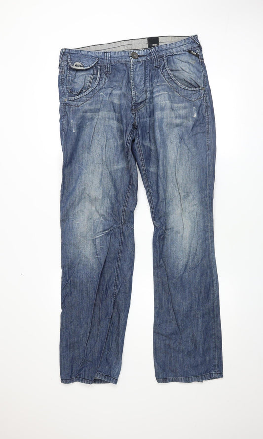 Mens UK Size L JACK & JONES Regular Fit Straight Blue Jeans