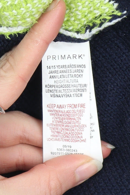 Boys UK Size 14-15 Years Primark Blue Pullover Jumper