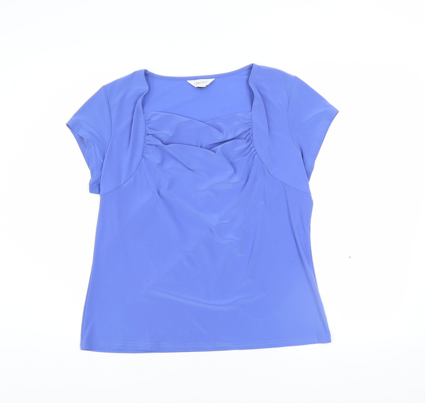 Womens UK Size 14 Nightingales Blue Basic Blouse