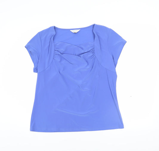 Womens UK Size 14 Nightingales Blue Basic Blouse