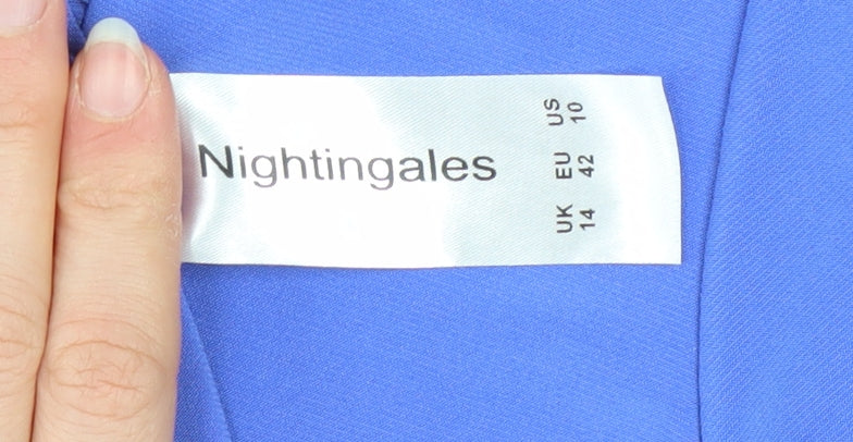 Womens UK Size 14 Nightingales Blue Basic Blouse