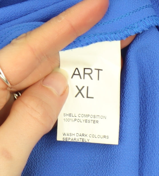 Womens UK Size XL Art Blue Tunic Blouse