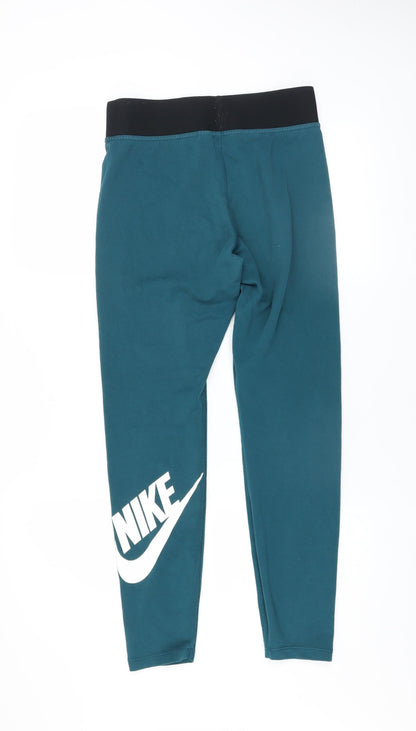 Womens UK Size M Nike Slim Fit Leggings Blue Leggings