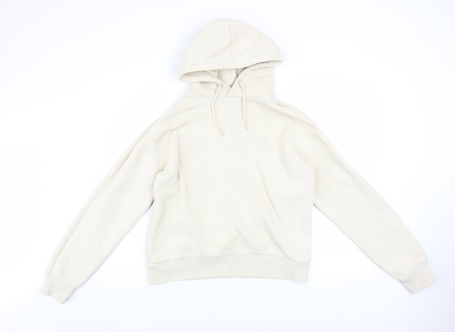 Womens UK Size 8 USA Pro Beige Pullover Hoodie
