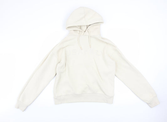 Womens UK Size 8 USA Pro Beige Pullover Hoodie