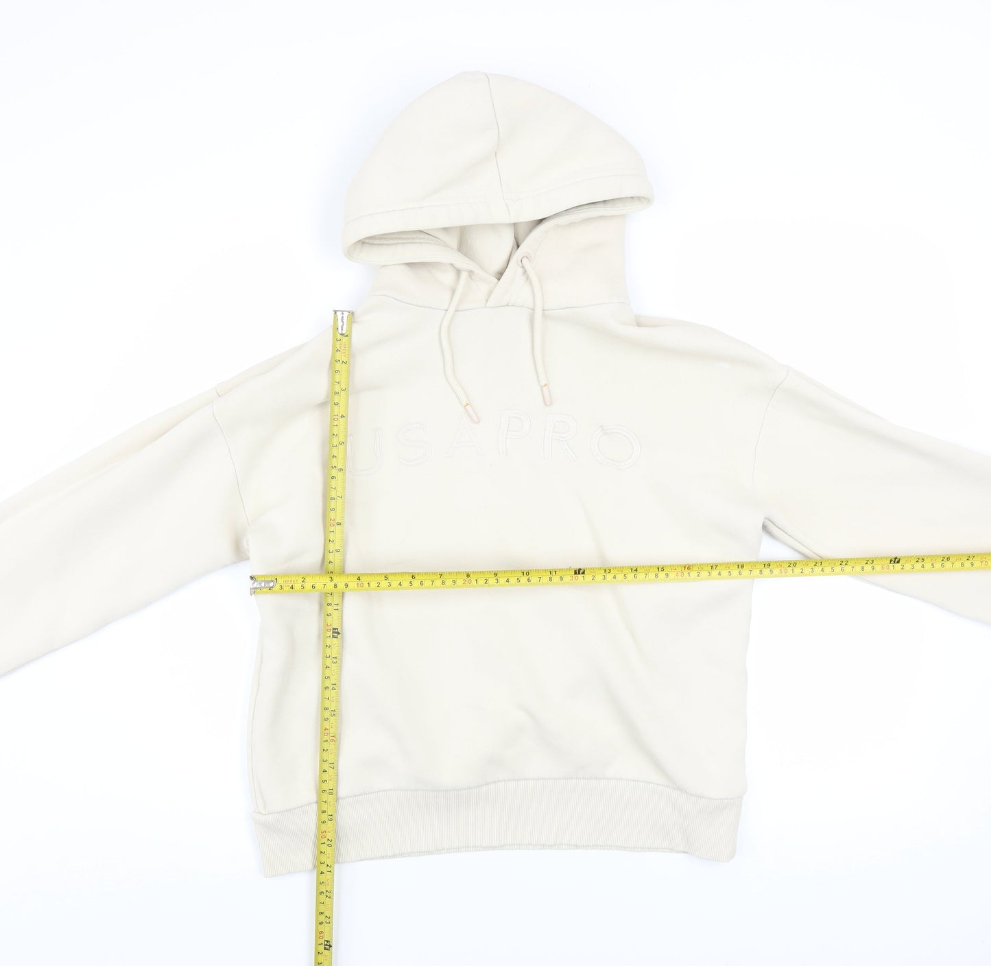 Womens UK Size 8 USA Pro Beige Pullover Hoodie