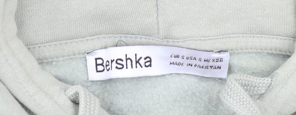 Womens UK Size S Bershka Green Full Zip Hoodie