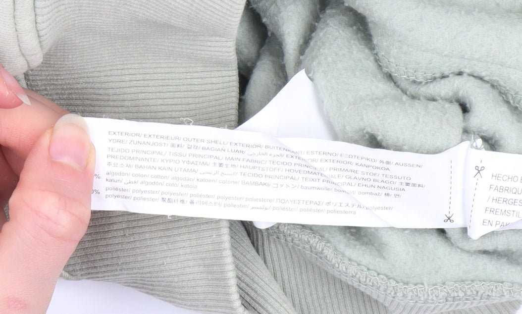 Womens UK Size S Bershka Green Full Zip Hoodie