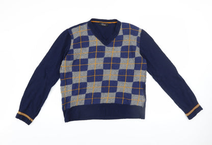 Mens UK Size M Zara Blue Pullover Jumper
