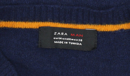 Mens UK Size M Zara Blue Pullover Jumper