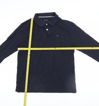 Eden Park Men's Blue Long Sleeve Collared Button-Up Polo Shirt Size M