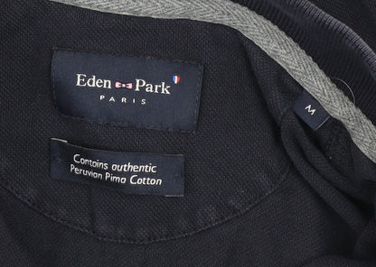 Eden Park Men's Blue Long Sleeve Collared Button-Up Polo Shirt Size M
