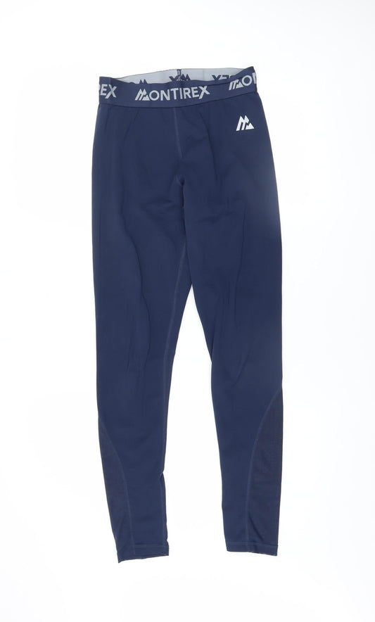 Mens UK Size S Montirex Athletic Fit Compression Blue Leggings