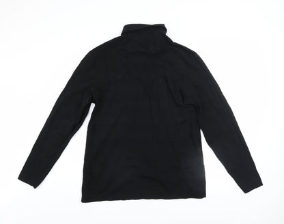 Farah Men's Black Long Sleeve Button-Down Cotton Polo Shirt Size L
