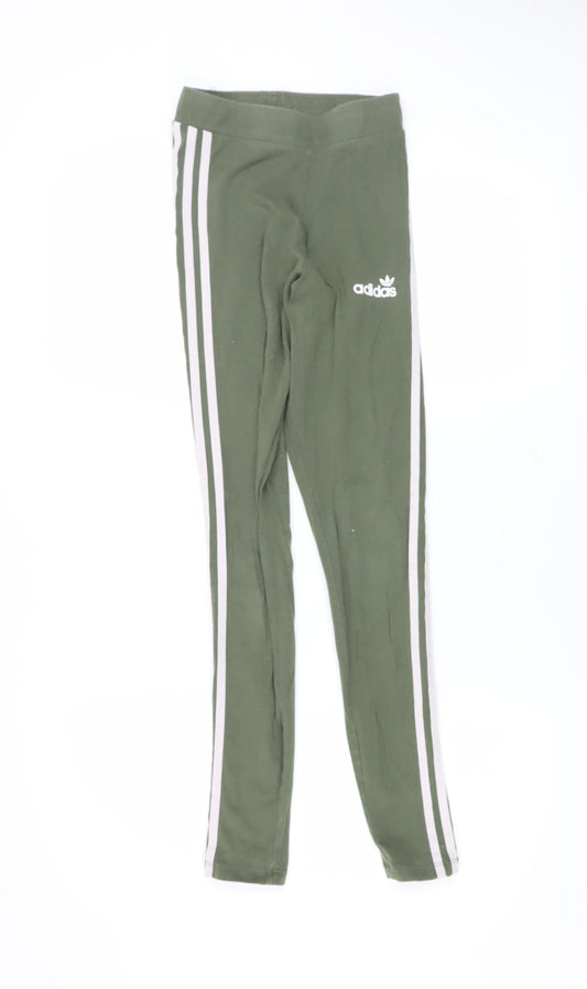 Womens UK Size 4 adidas  Leggings Green Leggings