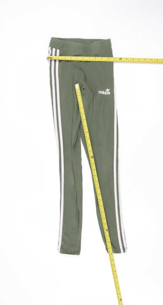 Womens UK Size 4 adidas  Leggings Green Leggings