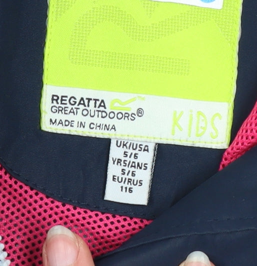 Girls UK Size 5-6 Years Regatta Blue Rain Coat