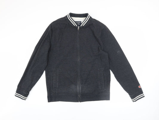 Abercrombie & Fitch Men’s Grey Bomber Jacket Size S Cotton Blend
