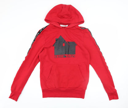 Mens UK Size S Home Alone Red Pullover Hoodie