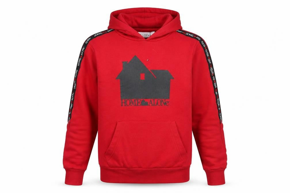 Mens UK Size S Home Alone Red Pullover Hoodie
