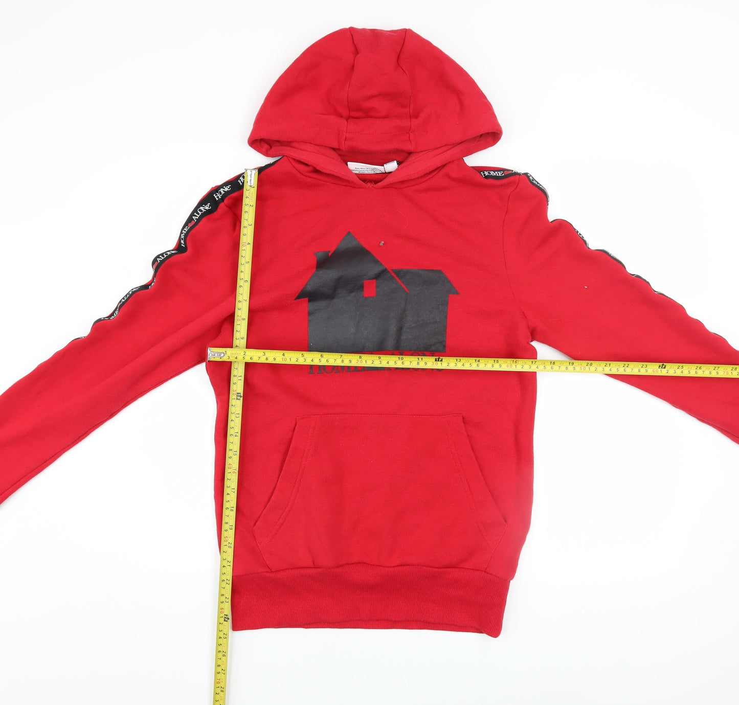 Mens UK Size S Home Alone Red Pullover Hoodie