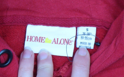 Mens UK Size S Home Alone Red Pullover Hoodie