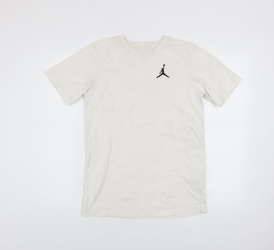 Boys UK Size 13-15 Years Jordan White Basic T-Shirt