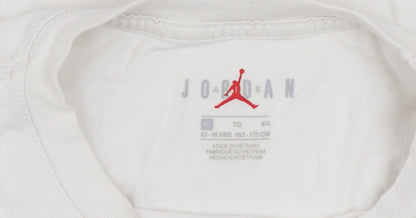 Boys UK Size 13-15 Years Jordan White Basic T-Shirt