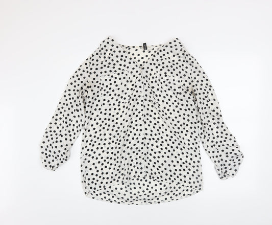Womens UK Size 8 Divided White Basic Blouse