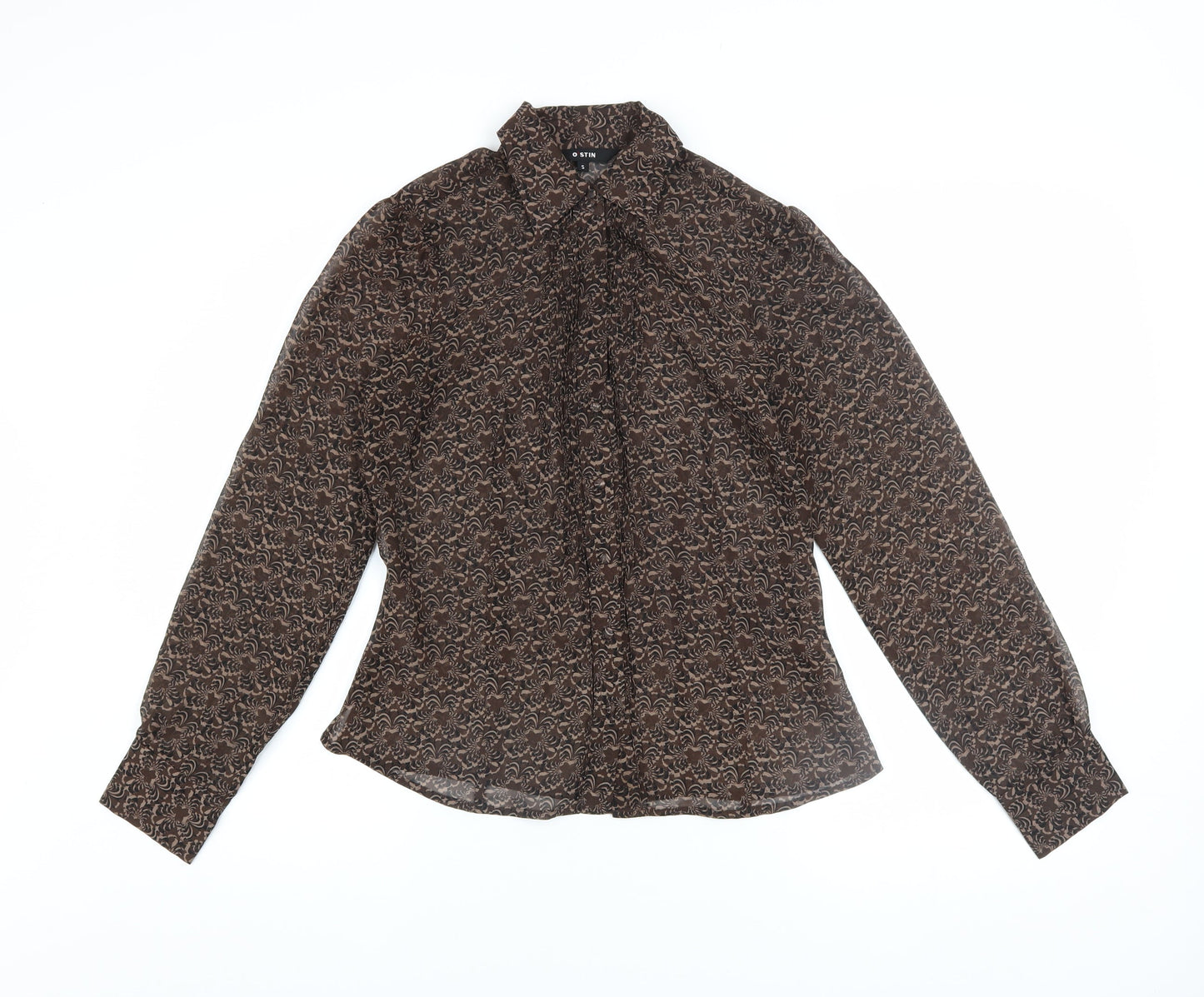 Womens UK Size S O'Stin Brown Basic Blouse