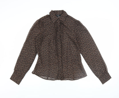 Womens UK Size S O'Stin Brown Basic Blouse