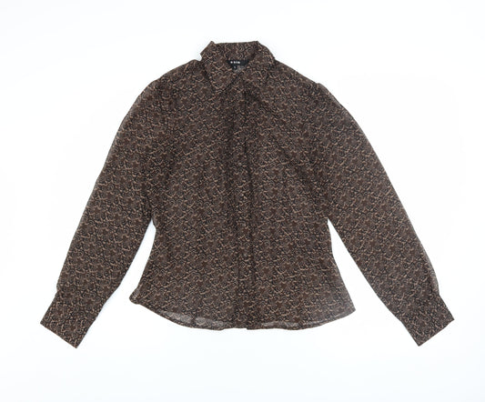 Womens UK Size S O'Stin Brown Basic Blouse