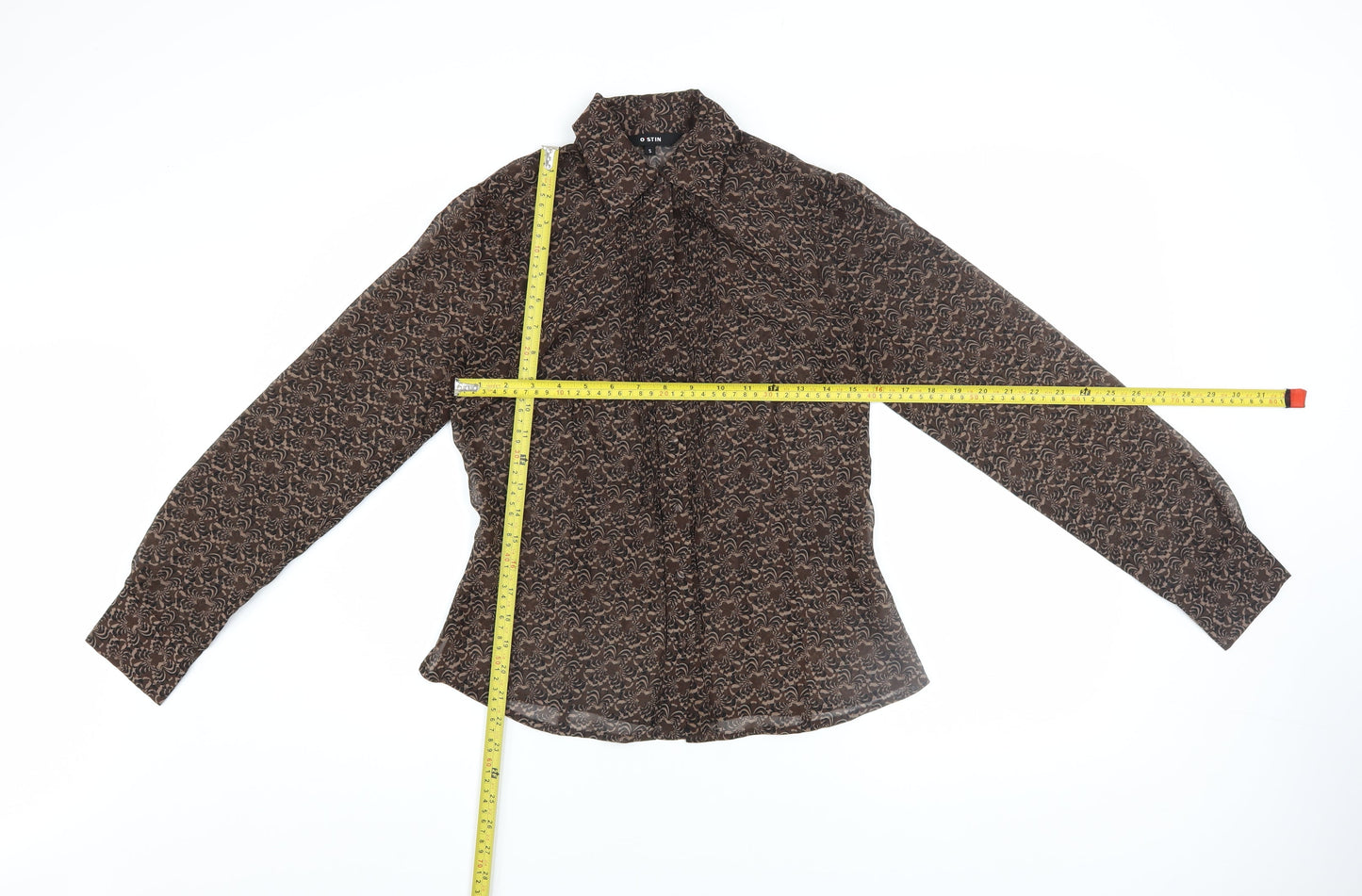 Womens UK Size S O'Stin Brown Basic Blouse