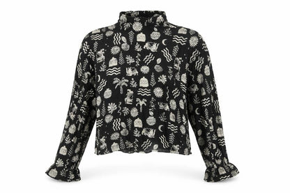 Womens UK Size S Pull&Bear Black Cropped Blouse