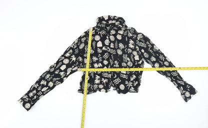 Womens UK Size S Pull&Bear Black Cropped Blouse