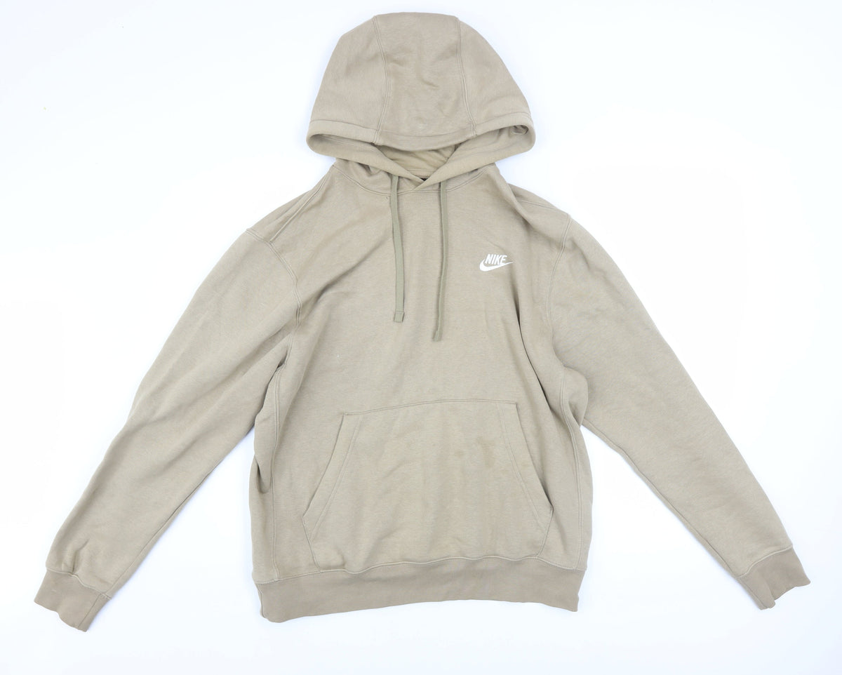Mens UK Size M Nike Beige Pullover Hoodie