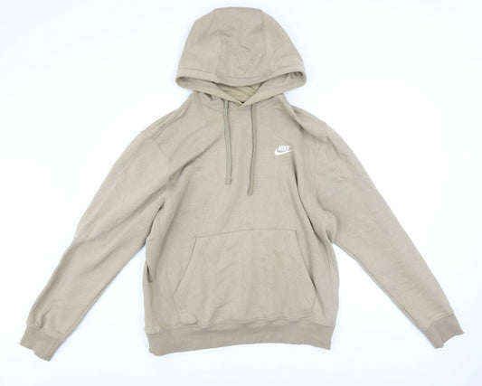 Mens UK Size M Nike Beige Pullover Hoodie