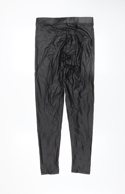 Womens UK Size M Bershka Slim Fit Leggings Black Trousers