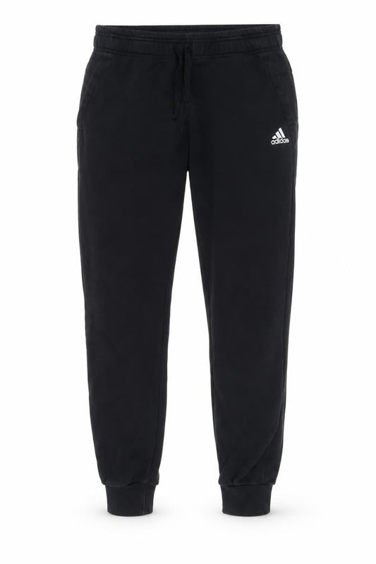 Front view of adidas Men's Black Jogger Trousers, size S, Regular Fit Activewear