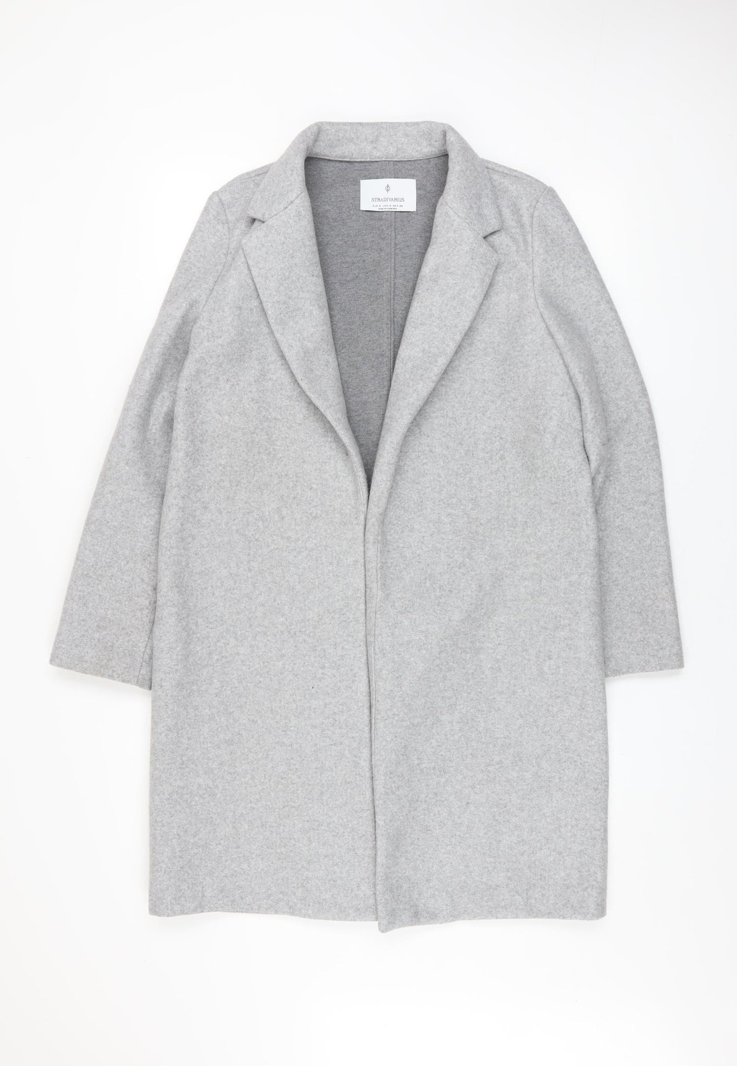 Womens UK Size S Stradivarius Grey Overcoat