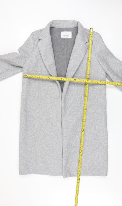 Womens UK Size S Stradivarius Grey Overcoat