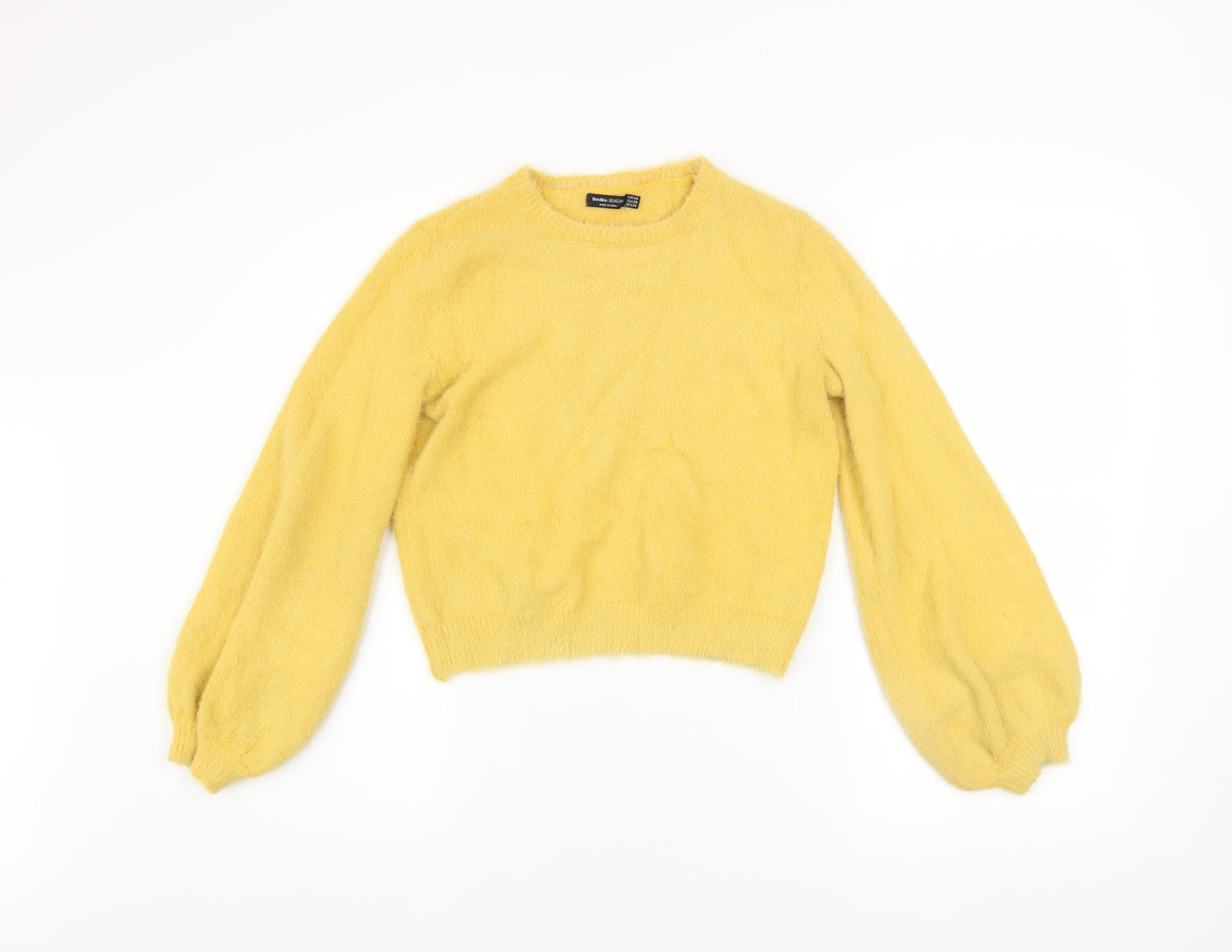 Girls UK Size XS Bershka Yellow Pullover Jumper