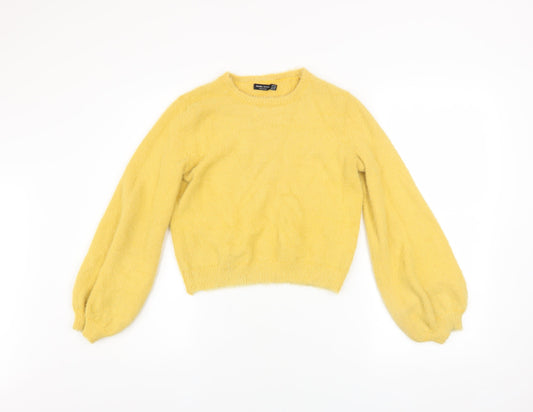 Girls UK Size XS Bershka Yellow Pullover Jumper