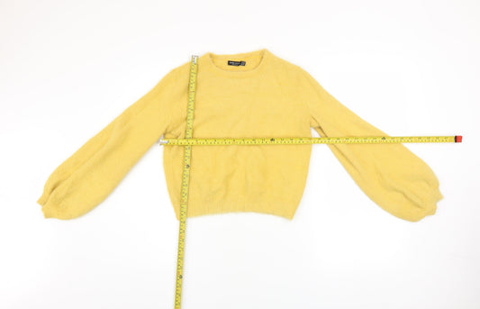 Girls UK Size XS Bershka Yellow Pullover Jumper