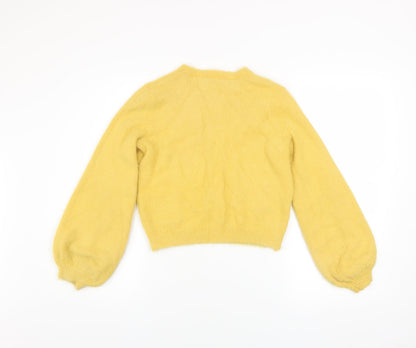 Girls UK Size XS Bershka Yellow Pullover Jumper