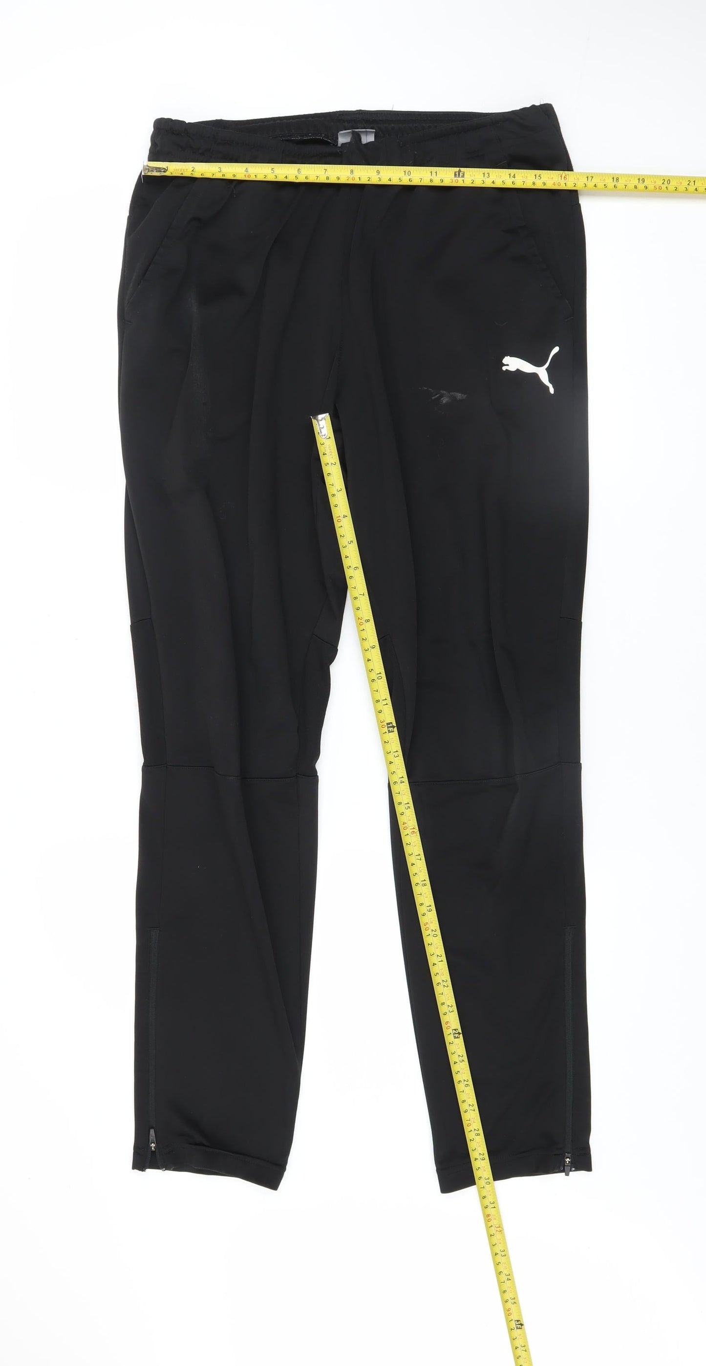 Mens UK Size L PUMA Regular Fit Track Pants Black Trousers