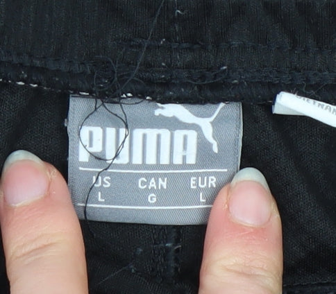 Mens UK Size L PUMA Regular Fit Track Pants Black Trousers