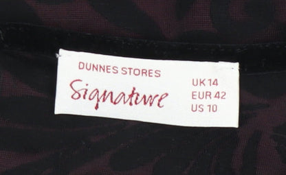 Womens UK Size 14 Dunnes Stores Black Tunic Blouse
