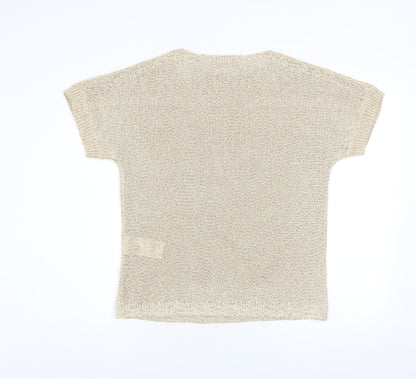 Womens UK Size 8 Olsen Beige Basic Blouse